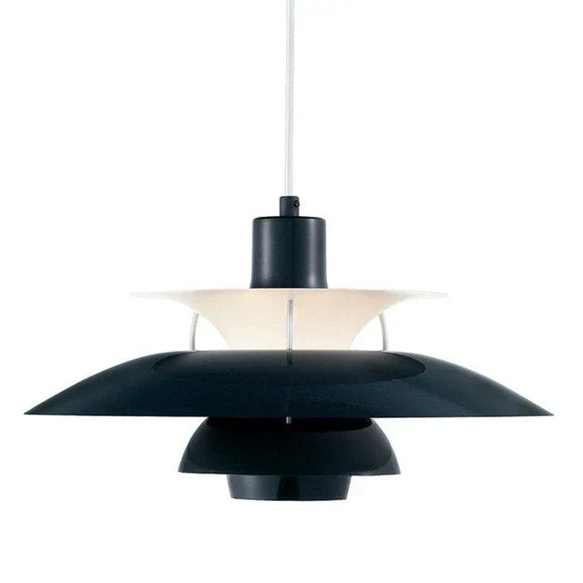 Suspension scandinave en métal coloré coloris noir pur, vue de face