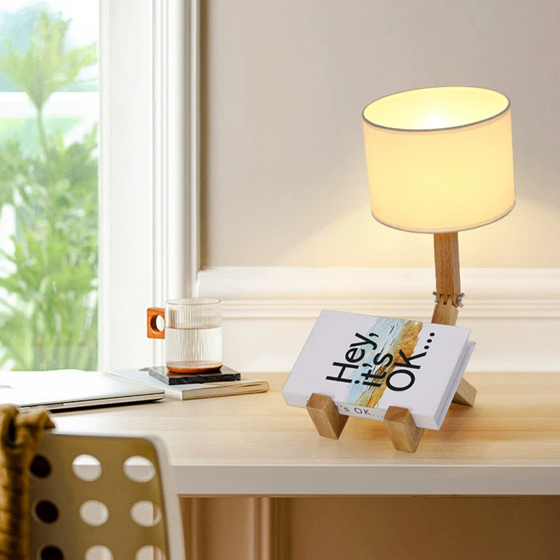 Lampe de chevet Bois en forme de Robot - section Image