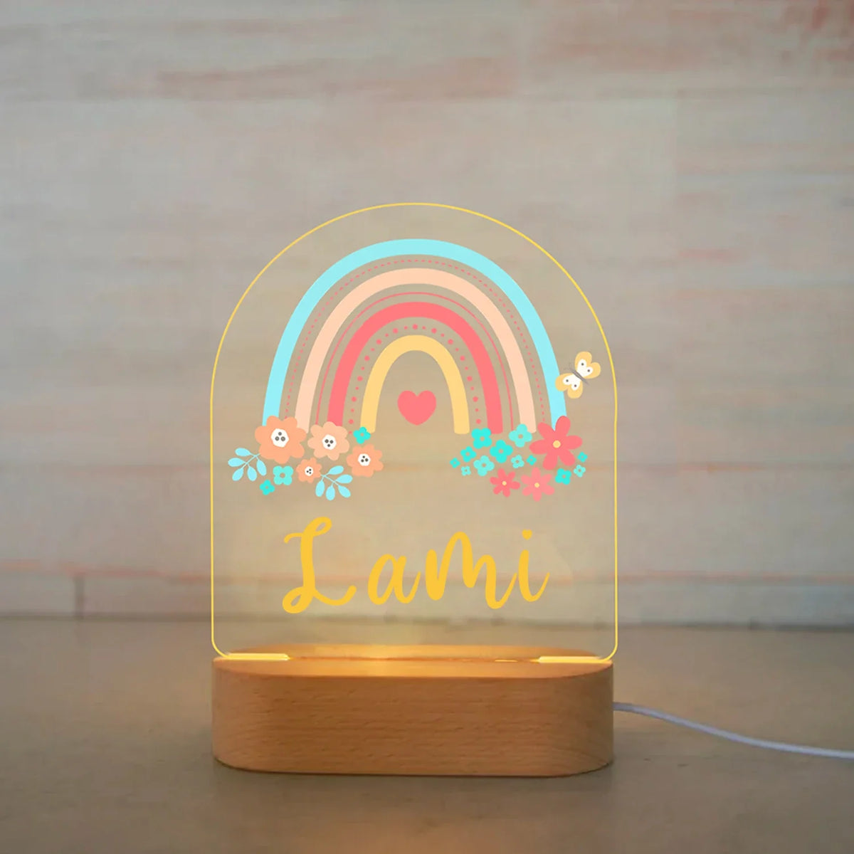 Lampe de chevet Enfant Jungle Nom Personnalisé - Opale