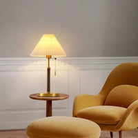 Lampe de chevet Vintage en Bois et Laiton - Opale