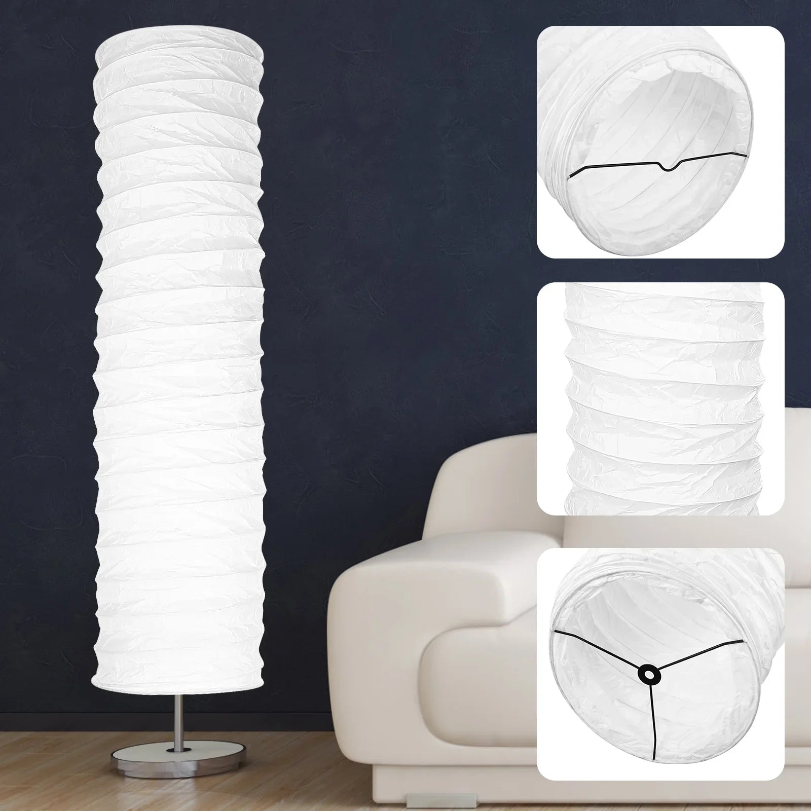 Abat-Jour Lampe de chevet en Papier pour Lampadaire - Opale