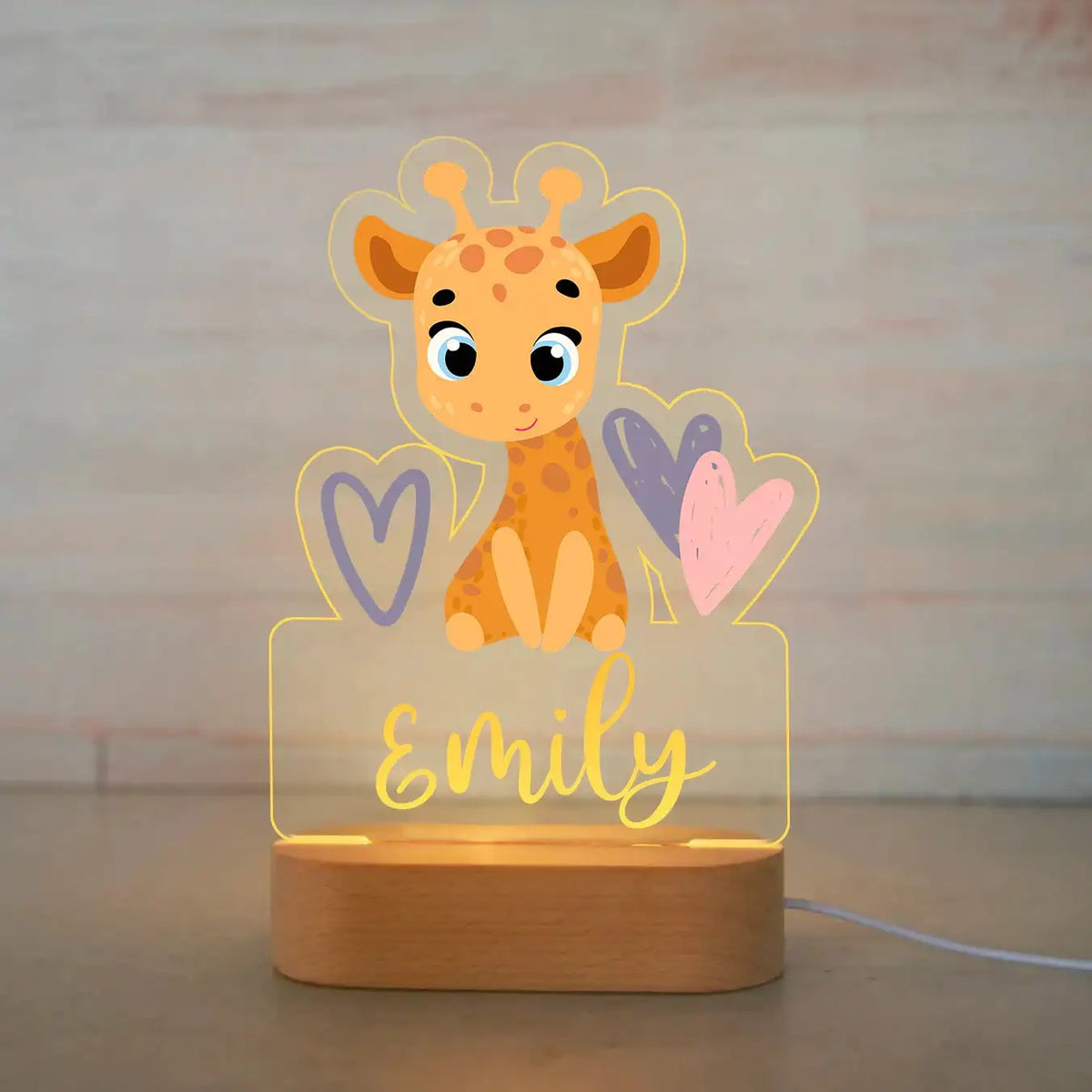 Lampe de chevet Enfant Jungle Nom Personnalisé - Opale