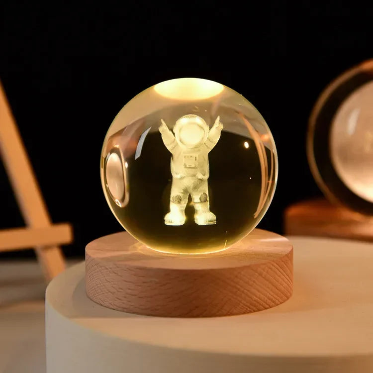 Lampe de chevet USB Sphère Féerique - Opale