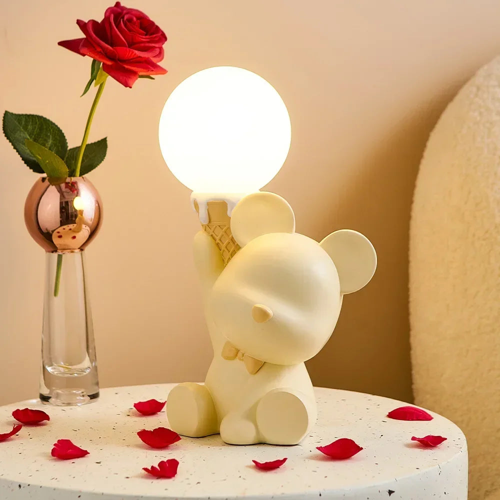 Lampe de chevet Design Enfant Petit Ours - Opale Image