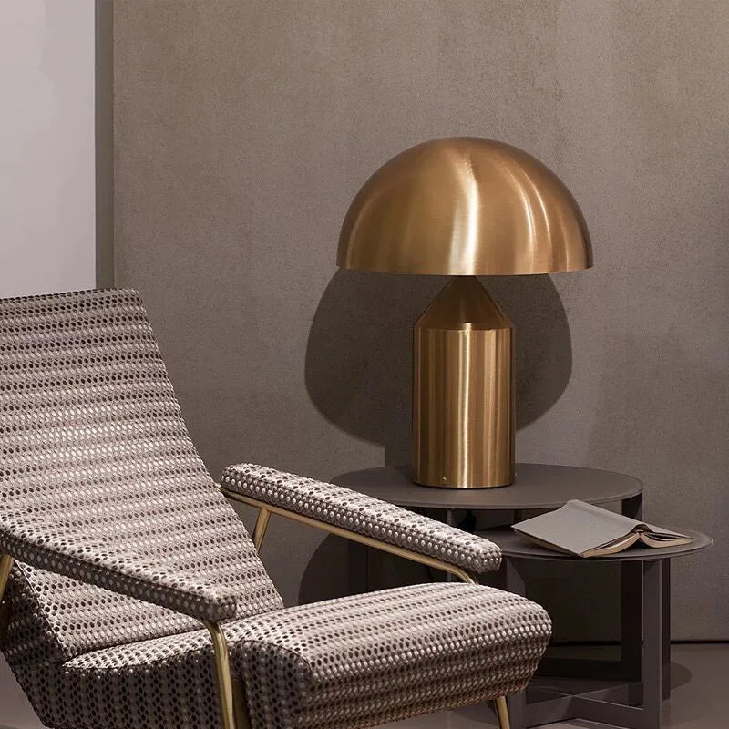 Lampe de chevet Design Champignon Dorée - Opale