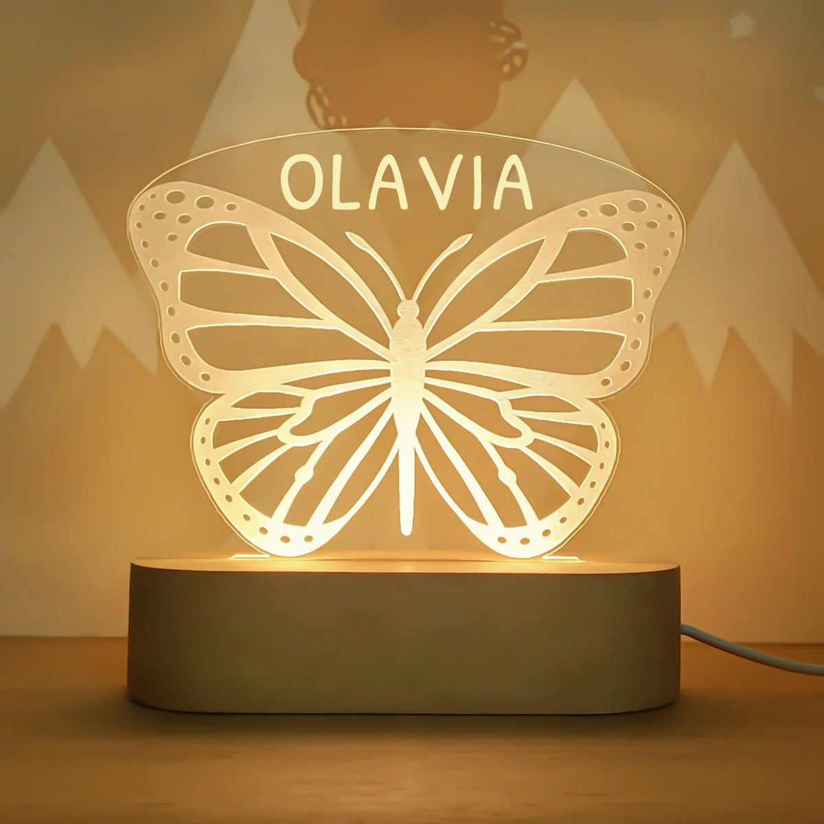 Lampe de chevet Bébé Prénom Personnalisé - Opale