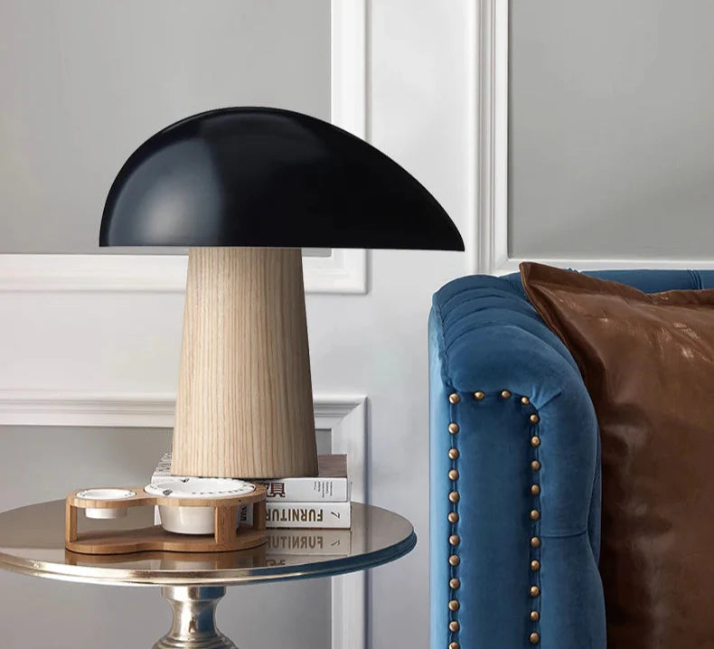 Lampe de chevet à LED Champignon en Bois - Opale Image
