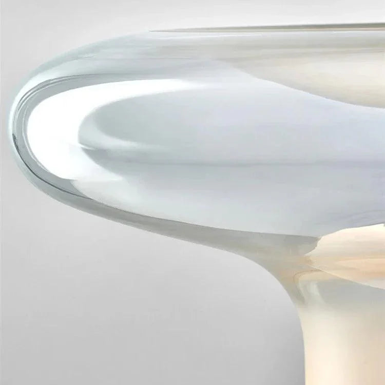 Lampe de chevet Champignon en Verre Italien - Opale