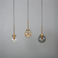 Lampe de chevet Suspendue Boule en Verre Nordique - Opale