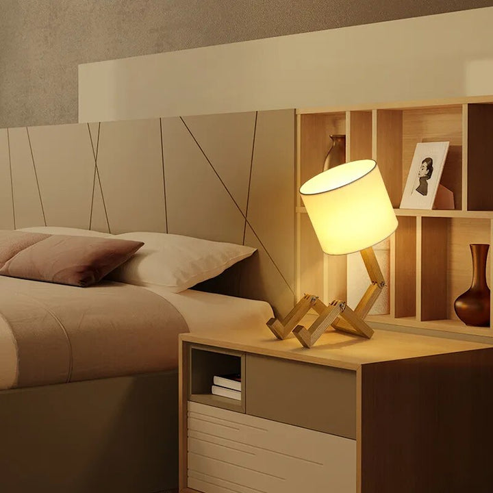 Lampe de chevet Bois en forme de Robot - section Image