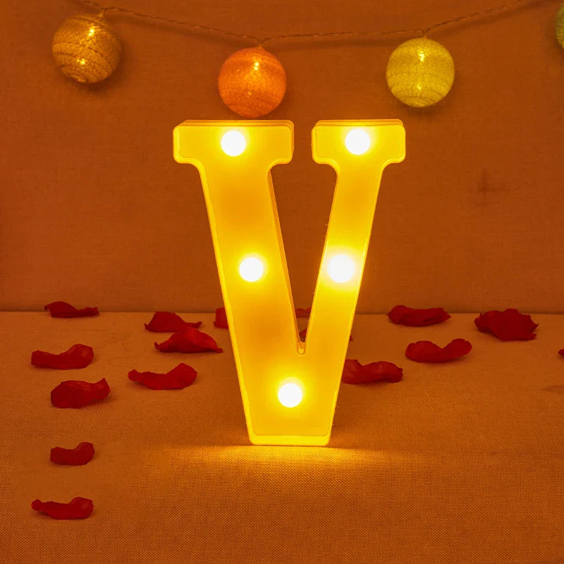Lampe Alphabet Lettre et Numéro LED pour Évenement - Opale