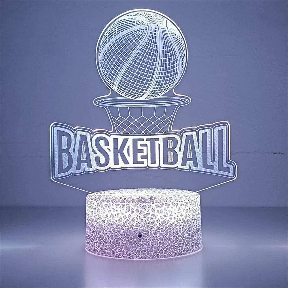 Lampe de chevet LED 3D Tactile Basketball - Opale