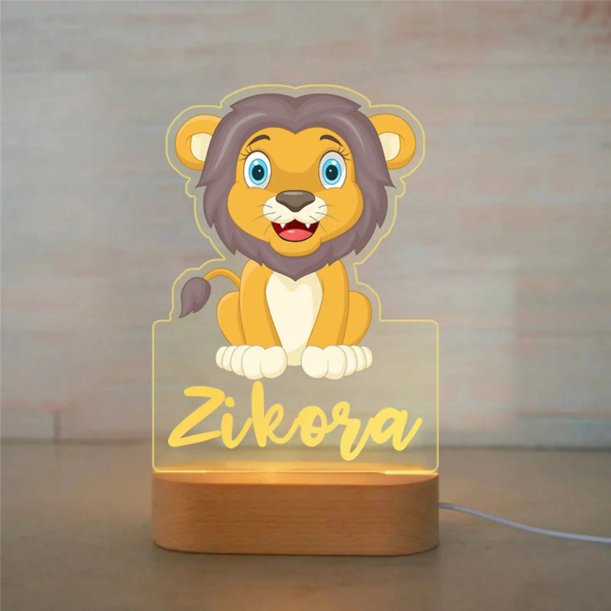 Lampe de chevet Enfant Jungle Nom Personnalisé - Opale
