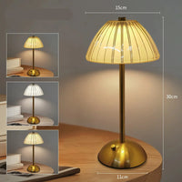 Lampe de chevet Baroque Tactile en Verre - Opale