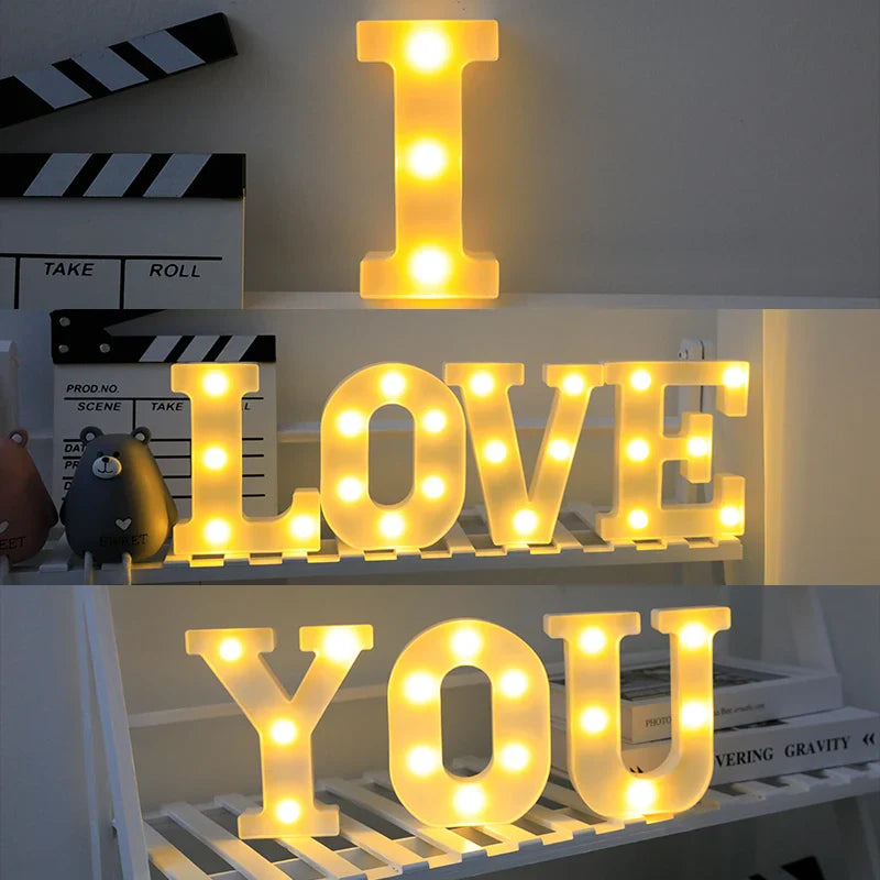 Lampe Alphabet Lettre et Numéro LED pour Évenement - Opale