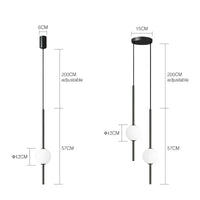 Lampe de chevet Moderne Suspendue Boule en Verre Nordique - Opale
