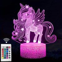 Lampe de chevet Licorne Mignonne LED 3D - Opale