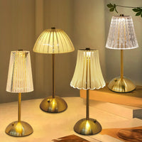Lampe de chevet Baroque Tactile en Verre - Opale