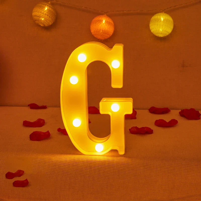 Lampe Alphabet Lettre et Numéro LED pour Évenement - Opale