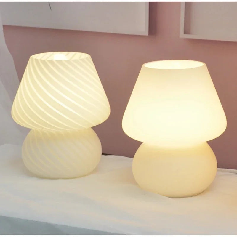 Lampe de chevet en Verre Rayé LED Vintage - section Image