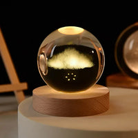 Lampe de chevet USB Sphère Féerique - Opale