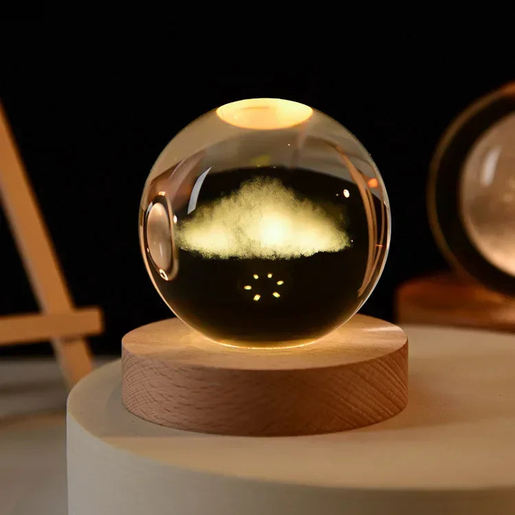 Lampe de chevet USB Sphère Féerique - Opale