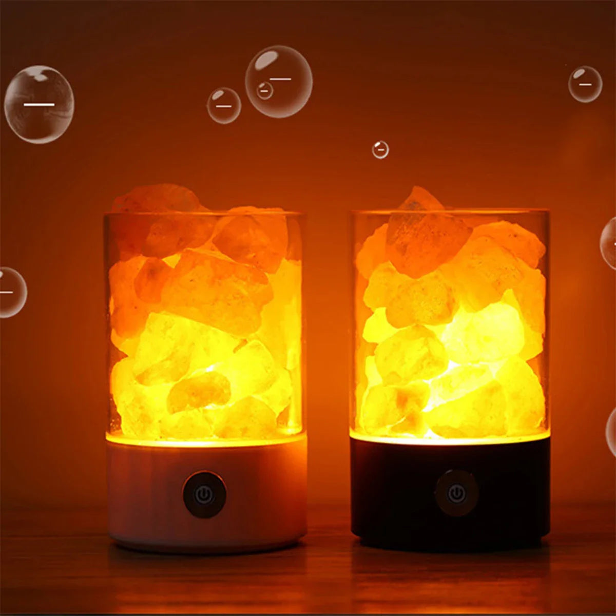 Lampe de Sel effet Flamme LED - Opale Image