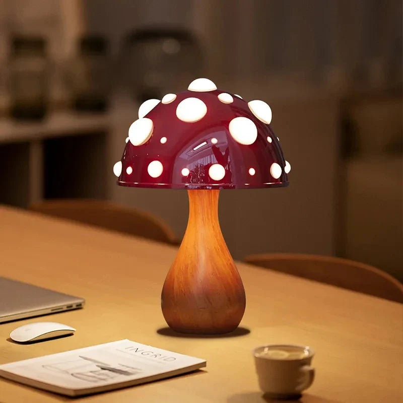 Lampe de chevet en forme de Champignon Scintillant - Opale