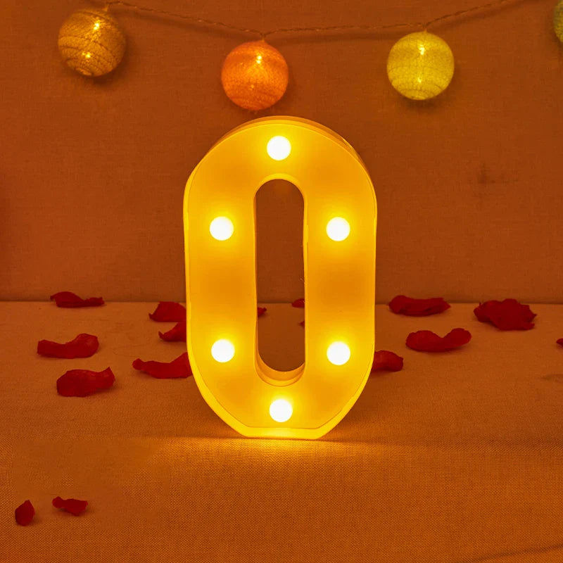 Lampe Alphabet Lettre et Numéro LED pour Évenement - Opale