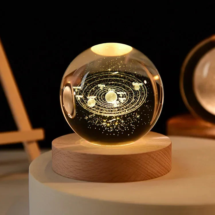 Lampe de chevet USB Sphère Féerique - Opale