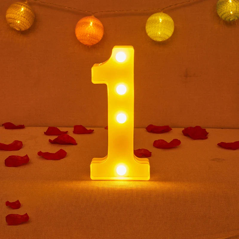 Lampe Alphabet Lettre et Numéro LED pour Évenement - Opale