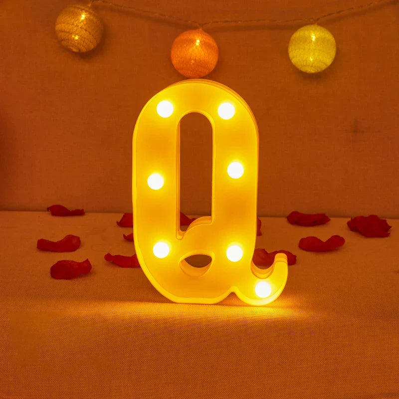 Lampe Alphabet Lettre et Numéro LED pour Évenement - Opale