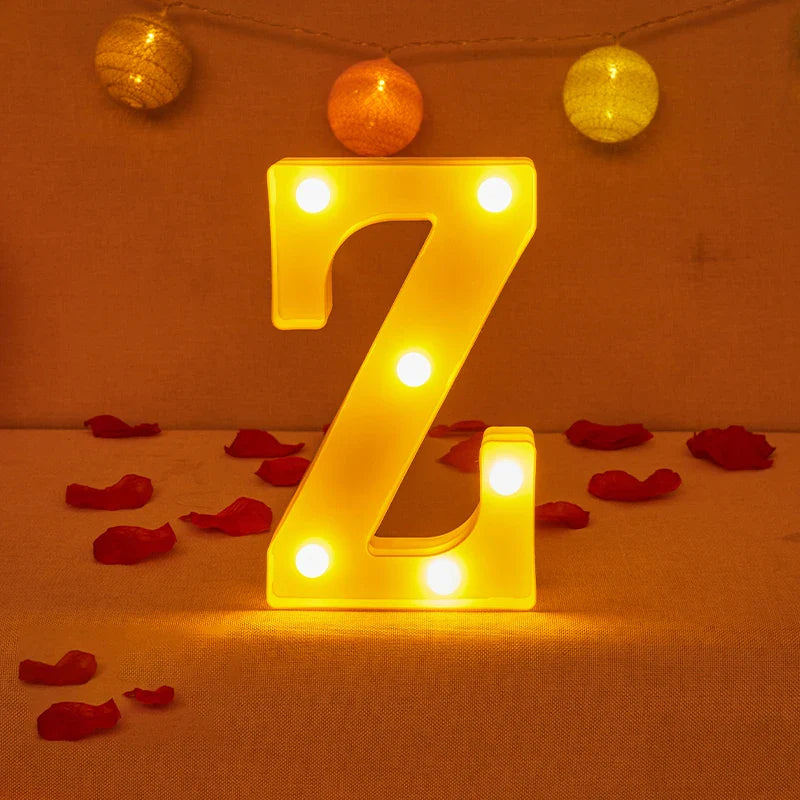 Lampe Alphabet Lettre et Numéro LED pour Évenement - Opale