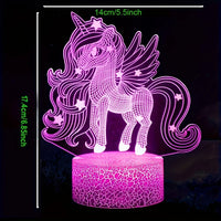 Lampe de chevet Licorne Mignonne LED 3D - Opale
