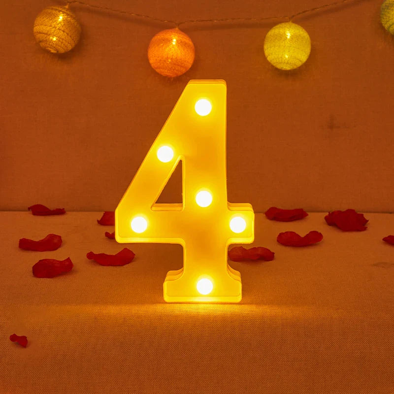 Lampe Alphabet Lettre et Numéro LED pour Évenement - Opale