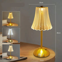 Lampe de chevet Baroque Tactile en Verre - Opale