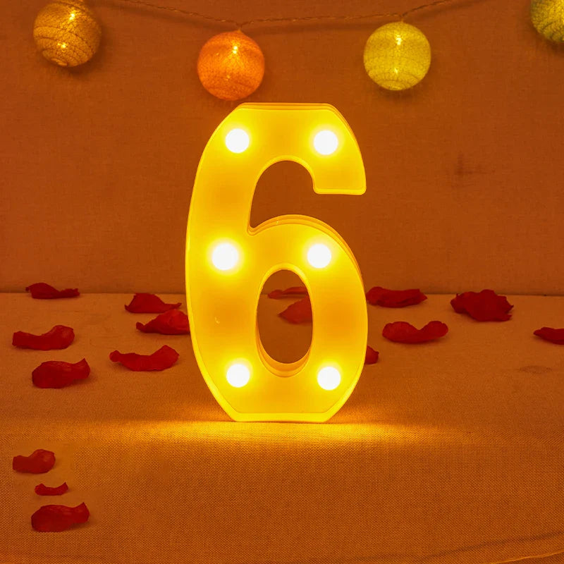 Lampe Alphabet Lettre et Numéro LED pour Évenement - Opale