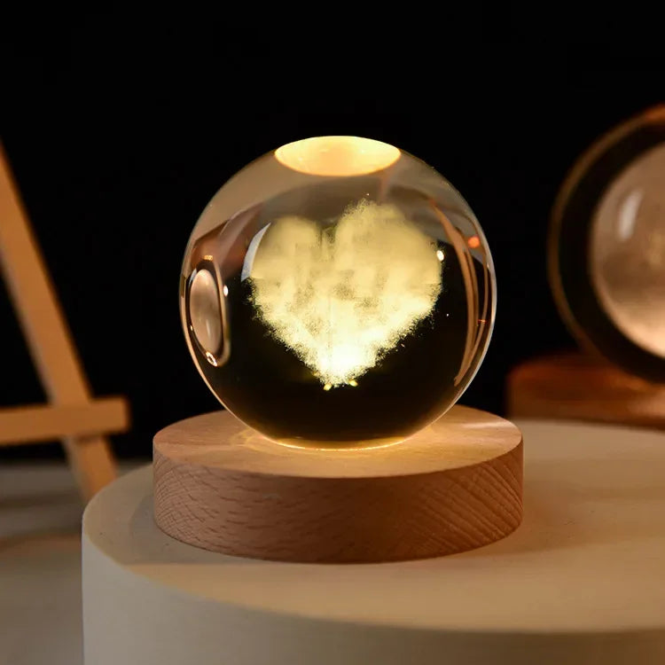 Lampe de chevet USB Sphère Féerique - Opale