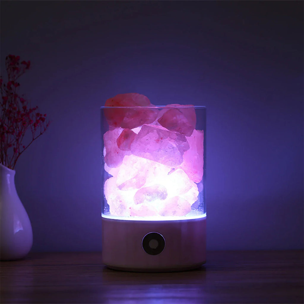 Lampe de Sel effet Flamme LED - Opale
