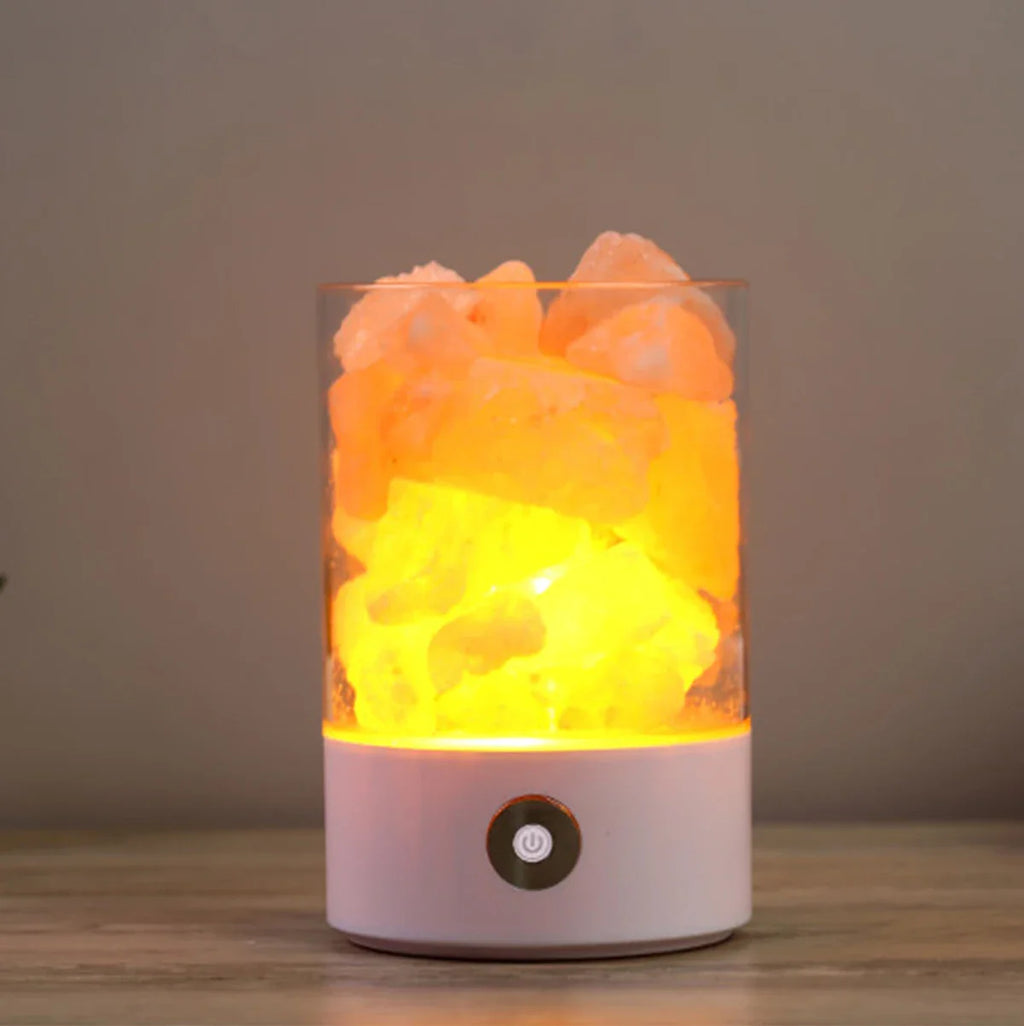 Lampe de Sel effet Flamme LED - Opale