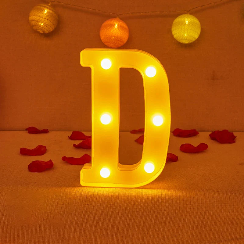 Lampe Alphabet Lettre et Numéro LED pour Évenement - Opale