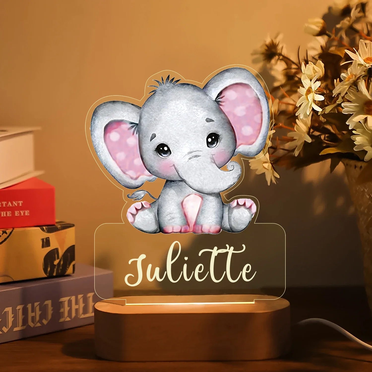 Lampe de chevet Enfant Jungle Nom Personnalisé - Opale