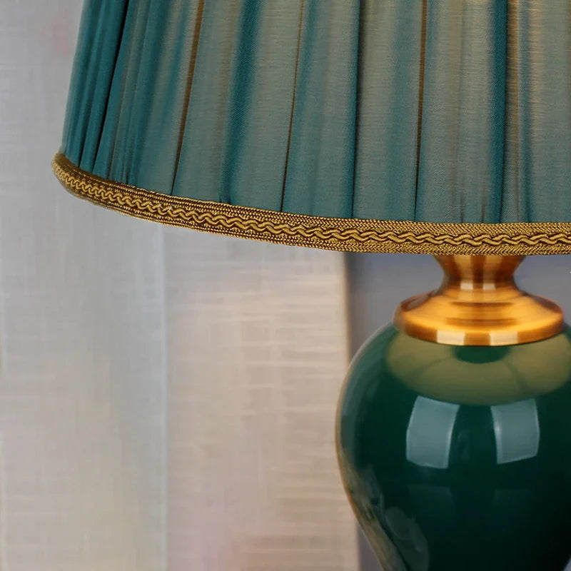Lampe de chevet Baroque en Céramique Vert - Opale