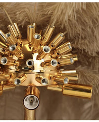 Lampadaire en Laiton et Plumes d'autruche - Opale