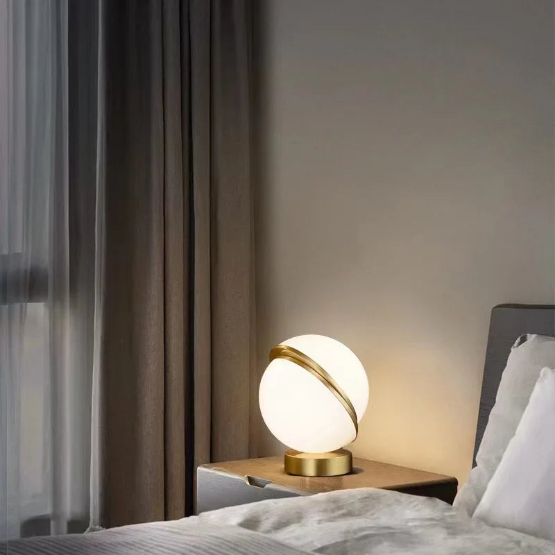 Lampe de chevet Boule en verre style Nordique - Opale