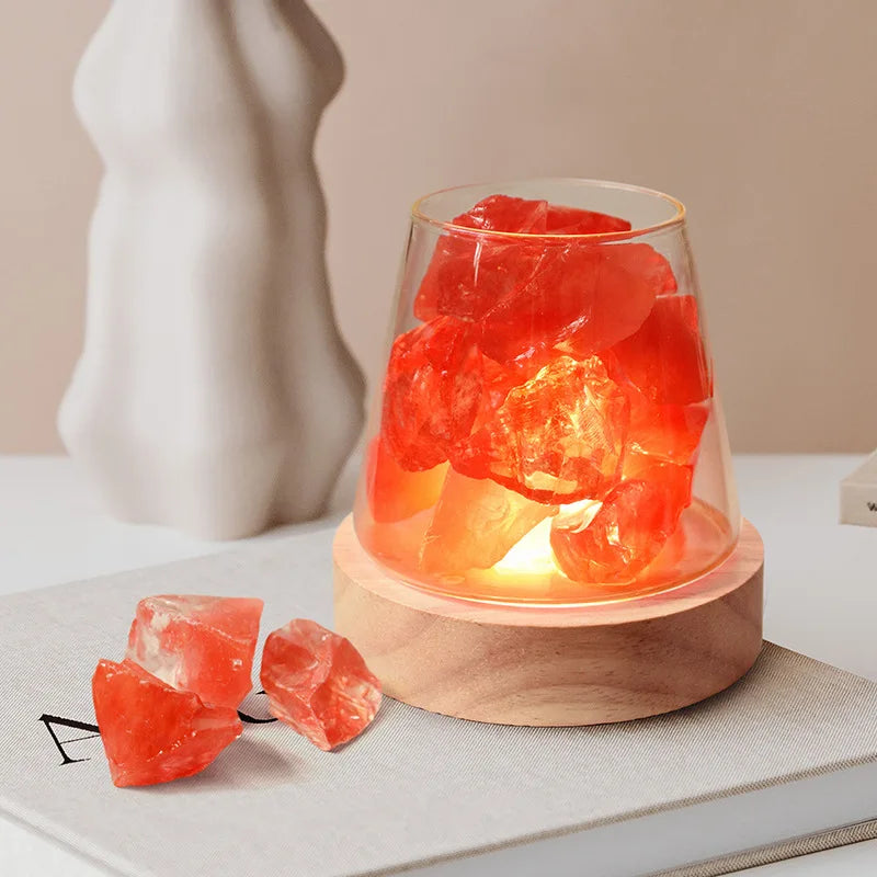 Lampe de Sel d'Himalaya Diffuseur en Pierres Naturelles - Opale
