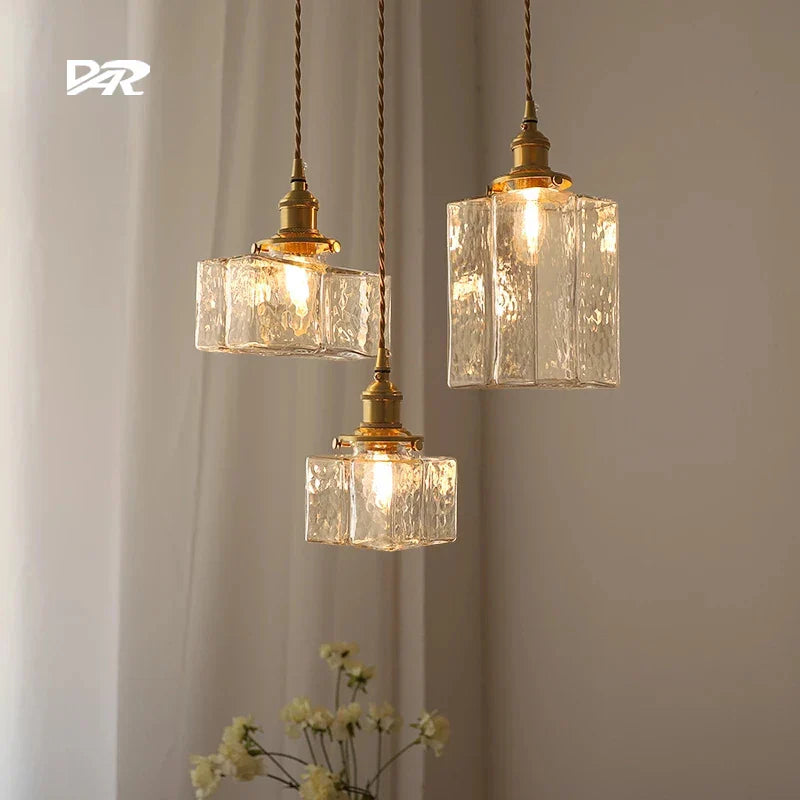 Lampe de chevet Moderne Rétro Suspendue en Verre - Opale