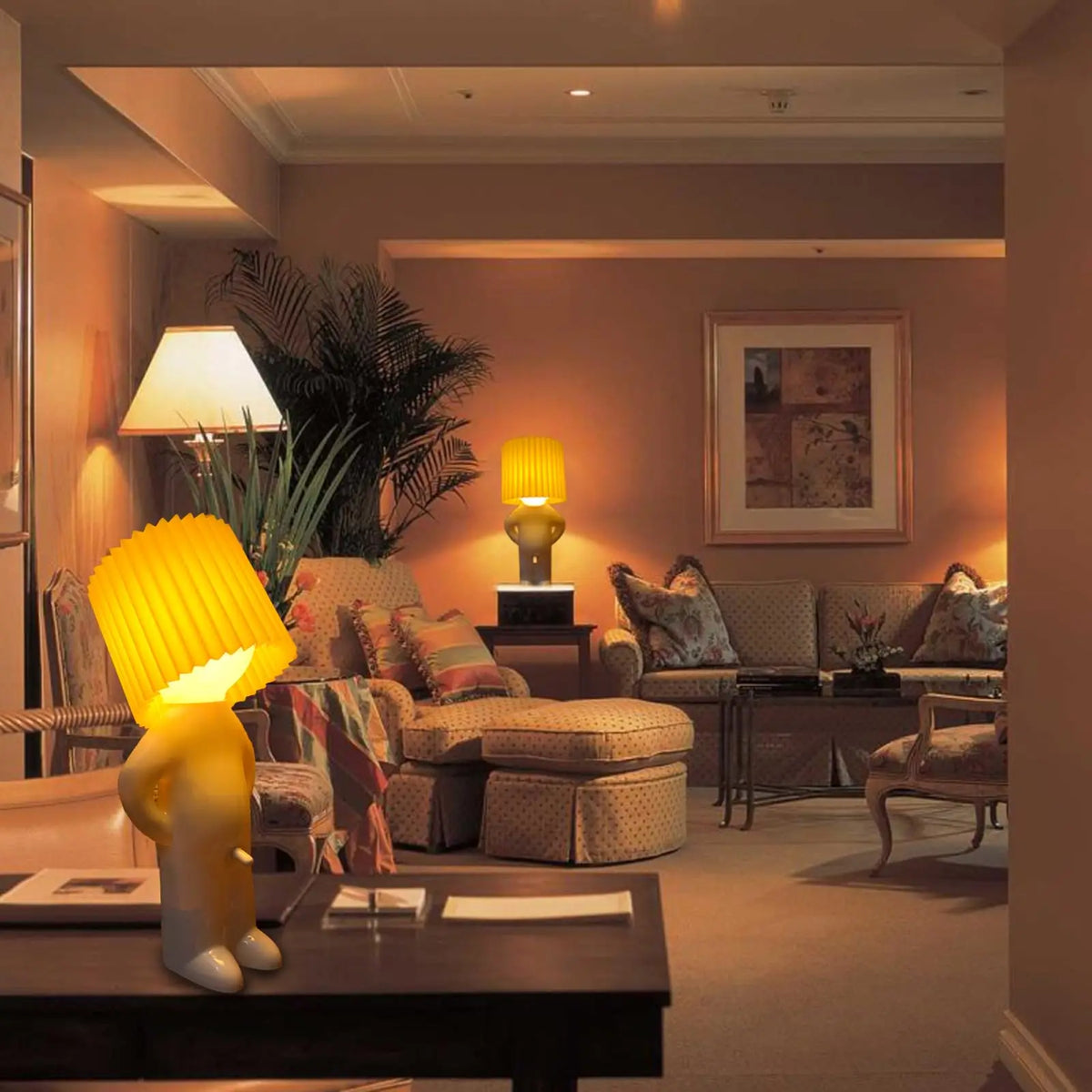 Lampe de chevet Originale en Forme de Bonhomme - Opale