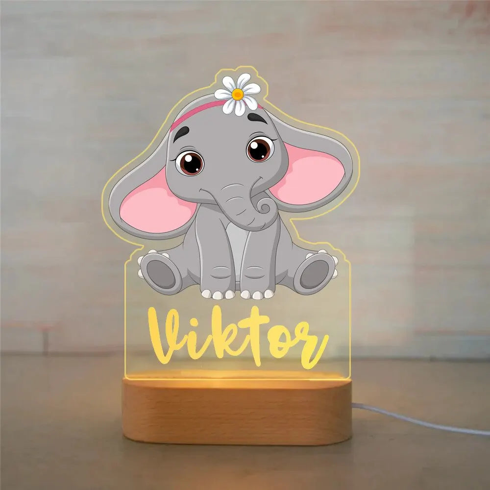 Lampe de chevet Enfant Jungle Nom Personnalisé - Opale