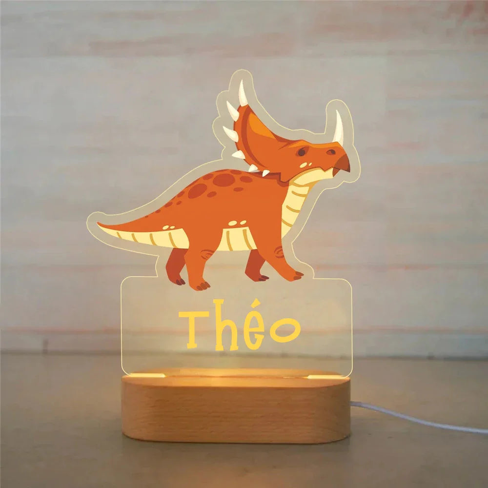 Lampe de chevet Enfant Jungle Nom Personnalisé - Opale